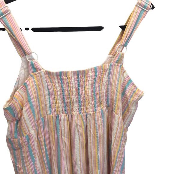 Linda Anderson Dress Womens Large Striped Tiered Maxi Adjustable Straps Lined - Picture 16 of 16